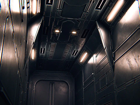 Sci-Fi Corridor PBR 3D Model