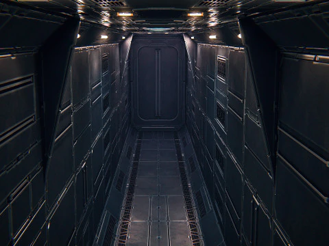 Sci-Fi Corridor PBR 3D Model