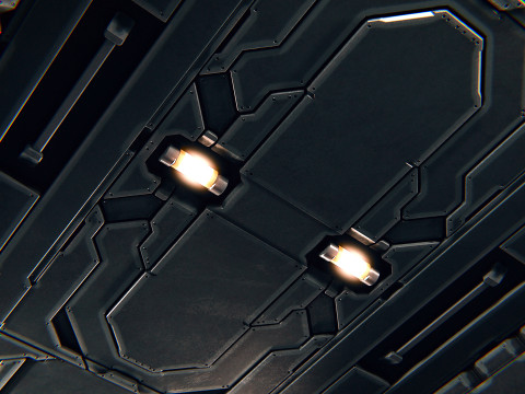 Sci-Fi Corridor PBR 3D Model