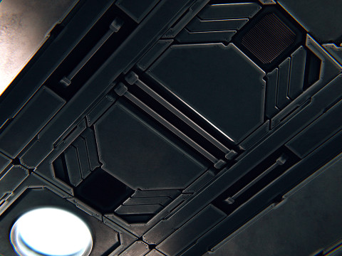 Sci-Fi Corridor PBR 3D Model