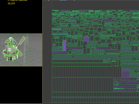 Mulino a vento stilizzato 01 PBR Modello 3D