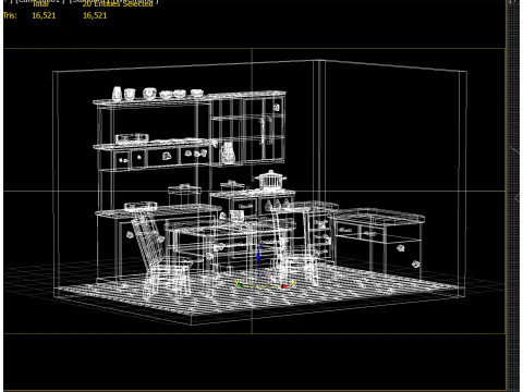 Interno cucina stilizzata 01 PBR Modello 3D