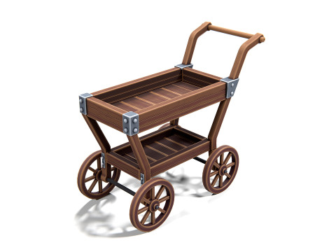 Holzwagen 01 PBR 3D Modell