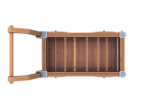 Carrello in legno 01 PBR Modello 3D