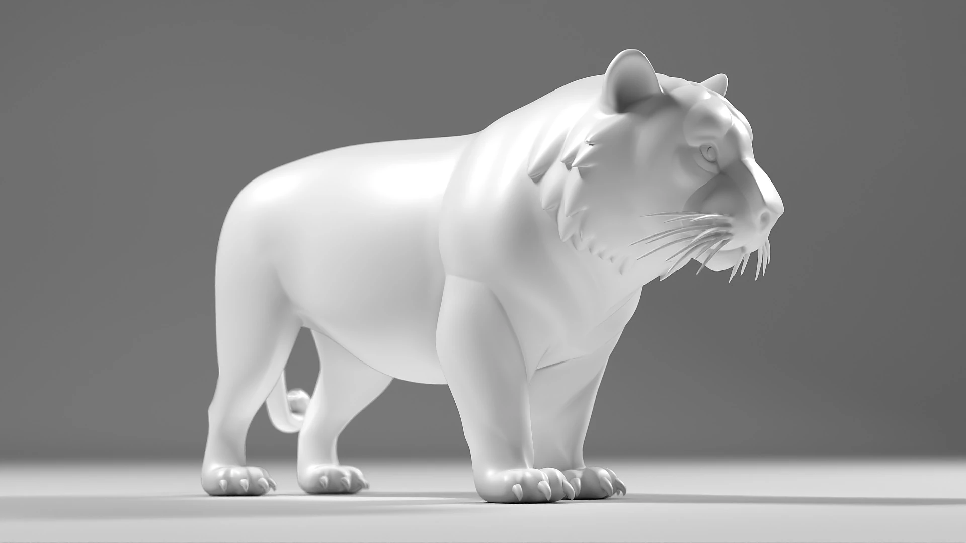 Cartoon Tiger STL 3D Print Model .c4d .max .obj .3ds .fbx .stl .blend 