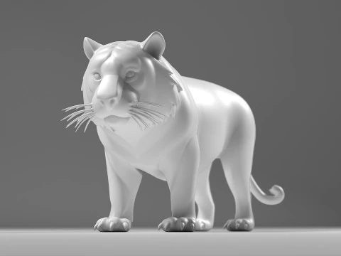 Cartoon Tiger STL 3D Print Model