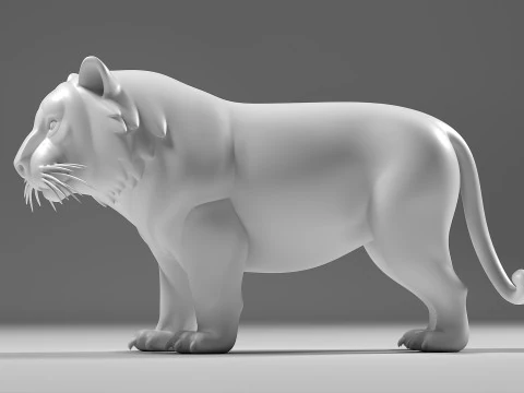 Cartoon Tiger STL 3D Print Model