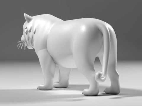 Cartoon Tiger STL 3D Print Model