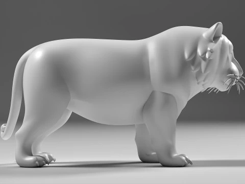 Cartoon Tiger STL 3D Print Model