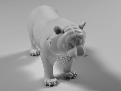 Cartoon Tiger STL 3D Print Model
