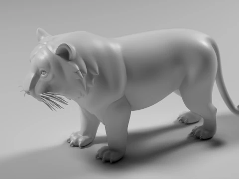 Cartoon Tiger STL 3D Print Model