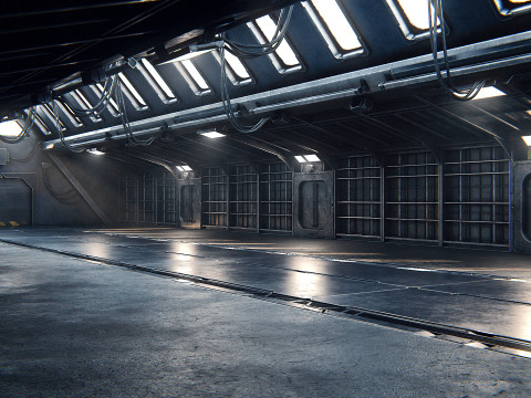 Hangar 08 PBR 3D Model