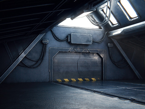 Hangar 08 PBR 3D Model