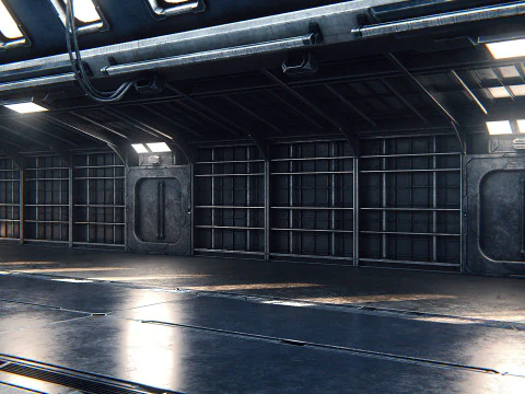 Hangar 08 PBR Modelo 3D