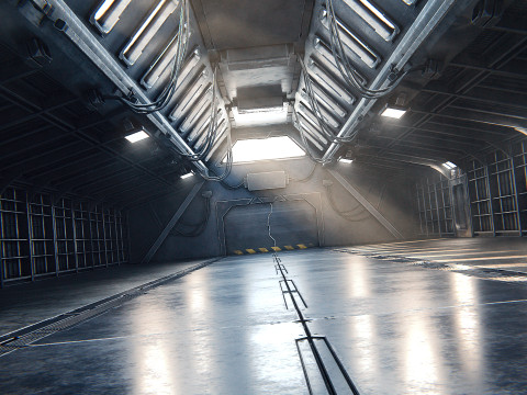 Hangar 08 PBR 3D Model