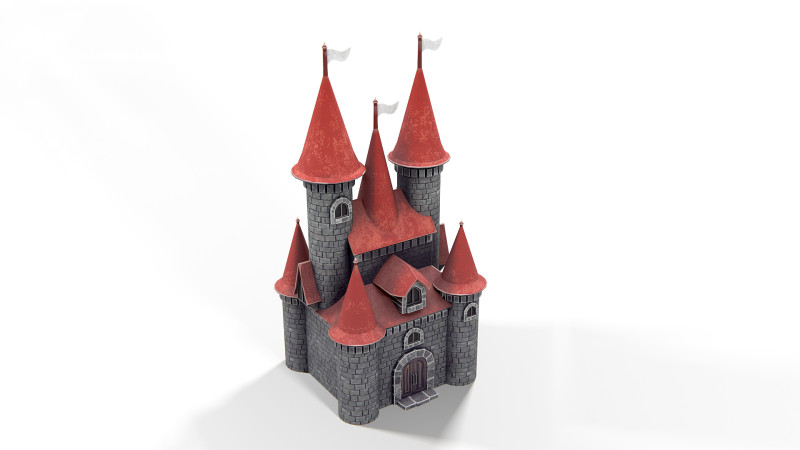 Animowany zamek 01 PBR Model 3D .c4d .max .obj .3ds .fbx .stl .blend