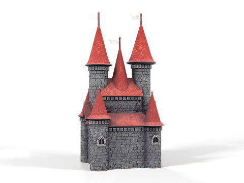 Animowany zamek 01 PBR Model 3D