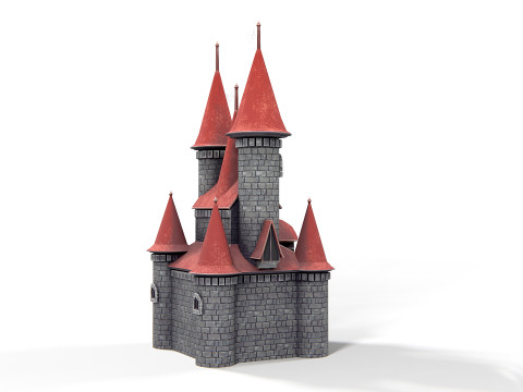 Animowany zamek 01 PBR Model 3D