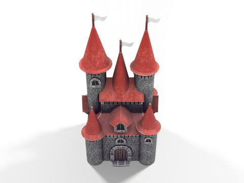 Animowany zamek 01 PBR Model 3D