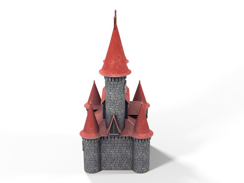 Animowany zamek 01 PBR Model 3D