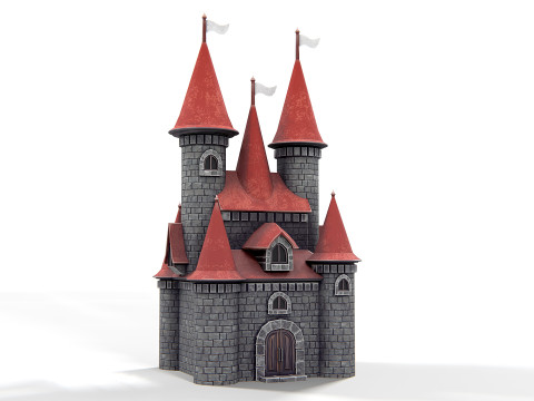 Animowany zamek 01 PBR Model 3D