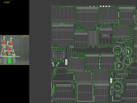 Animowany zamek 01 PBR Model 3D