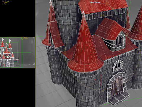 Animowany zamek 01 PBR Model 3D