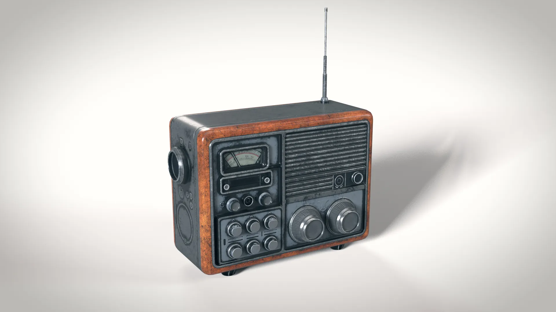Old Radio 01 PBR 3D Model .c4d .max .obj .3ds .fbx .stl .blend 