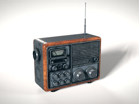 Vecchia Radio 01 PBR Modello 3D