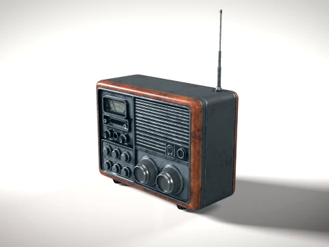 Old Radio 01 PBR 3D Model
