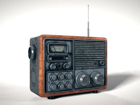Old Radio 01 PBR 3D Model