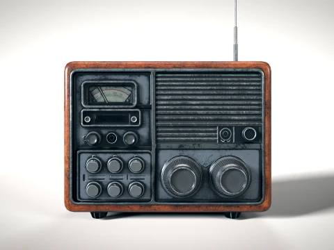Old Radio 01 PBR 3D Model