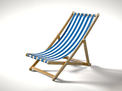 Deck Chair 02 PBR 3D Model