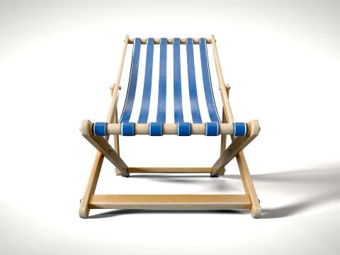 Deck Chair 02 PBR 3D Model