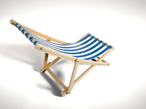 Deck Chair 02 PBR 3D Model