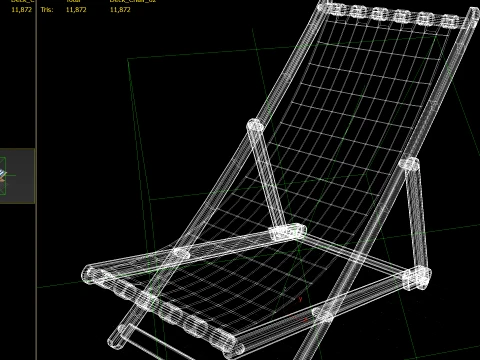Deck Chair 02 PBR 3D Model