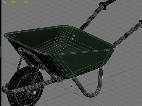 Wheelbarrow PBR 3D Model