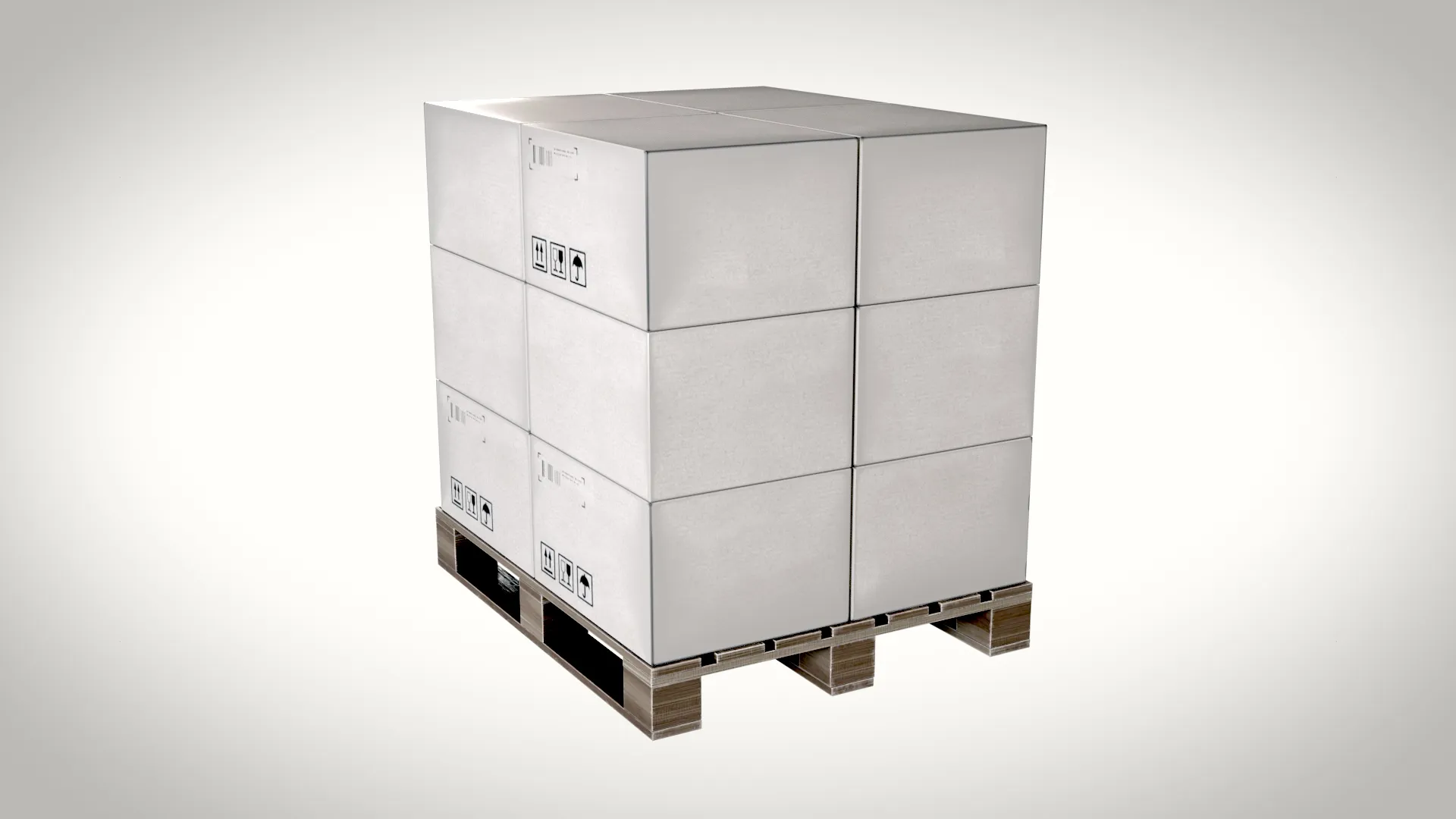 Loaded Pallet PBR 3D Model .c4d .max .obj .3ds .fbx .stl .blend 