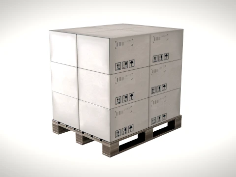 Loaded Pallet PBR 3D Model