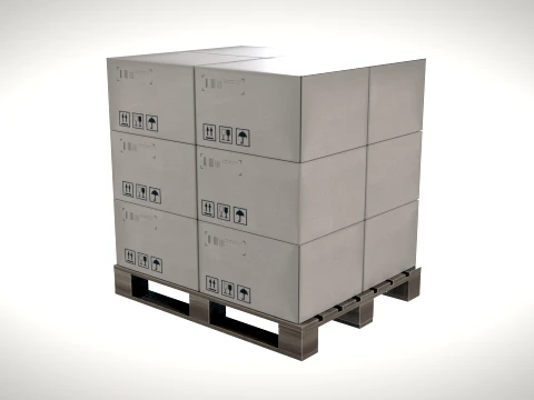 Loaded Pallet PBR 3D Model