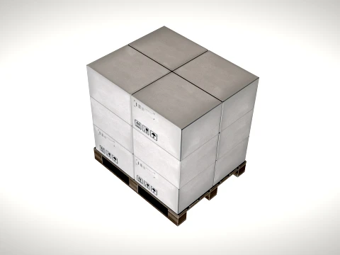 Loaded Pallet PBR 3D Model
