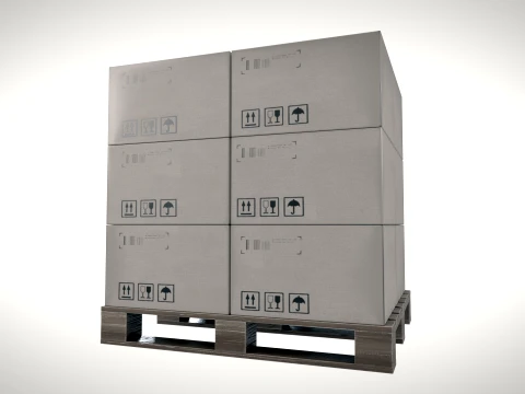 Loaded Pallet PBR 3D Model