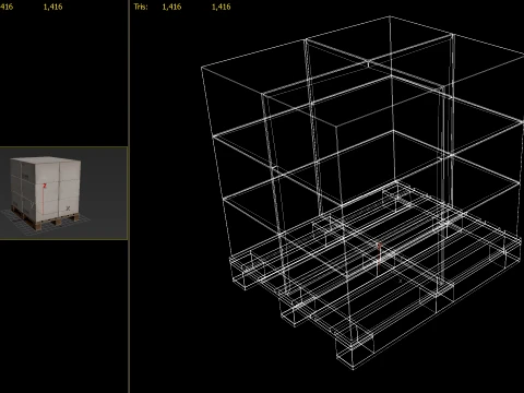 Loaded Pallet PBR 3D Model