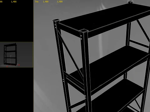 Metal Shelving PBR 3D Model