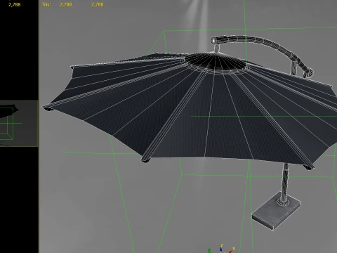 Garden Umbrella PBR 3D Model
