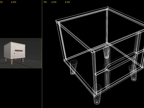 Bedside Table 01 PBR 3D Model