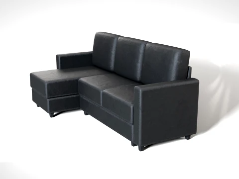 Corner Lounge 01 PBR 3D Model