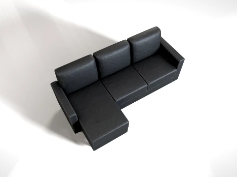 Corner Lounge 01 PBR 3D Model