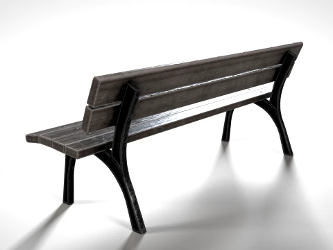 Bench 02 PBR 3D Model