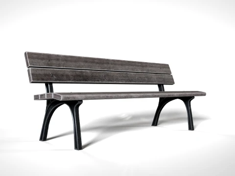 Bench 02 PBR 3D Model